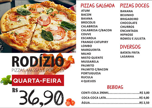 divulgação - O rodízio conta com mais de 20 opções de sabores doces e salgados divulgação - O rodízio conta com mais de 20 opções de sabores doces e salgados