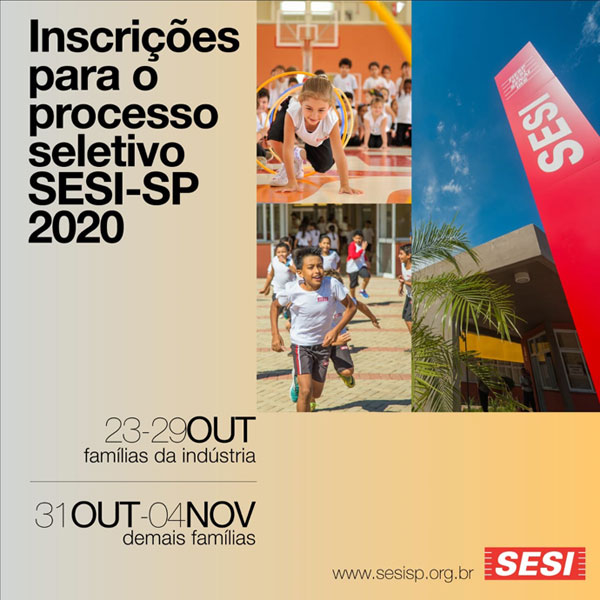 Divulgação - Inscrições serão feitas exclusivamente pelo site do SESI-SP