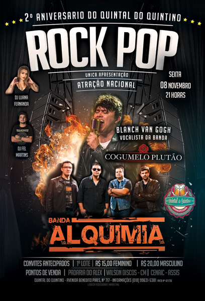 Cartaz de Divulgação do show que acontece no próximo dia 8 de novembro