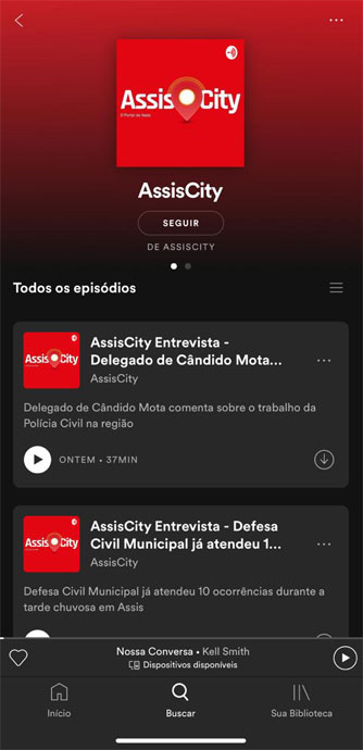 Divulgação - Spotify do AssisCity tem áudio de diversas entrevistas para você ouvir onde e como quiser Divulgação - Spotify do AssisCity tem áudio de diversas entrevistas para você ouvir onde e como quiser