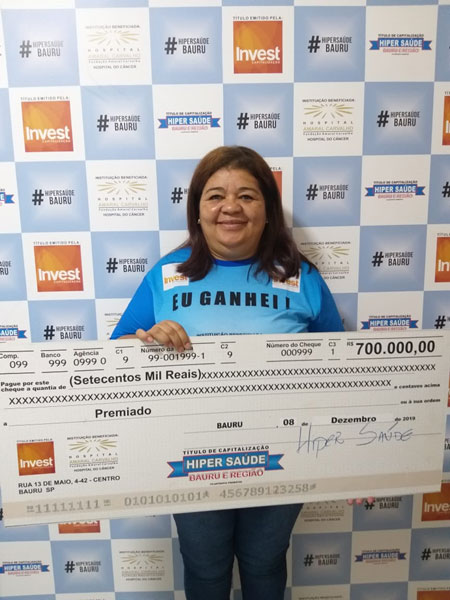 Divulgação - Selma Aparecida Francisco ganhou R$350 mil reais Divulgação - Selma Aparecida Francisco ganhou R$350 mil reais