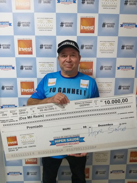 Divulgação - José Dorte ganhou R$10 mil Divulgação - José Dorte ganhou R$10 mil