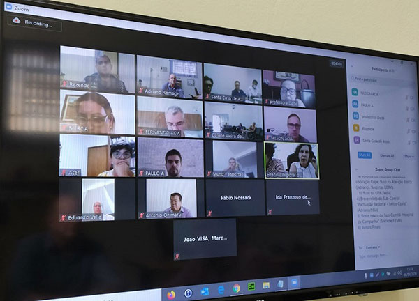 Divulgação - Reunião realizada por videoconferência com os membros do Comitê de Contingência e Enfrentamento ao COVID-19 de Assis