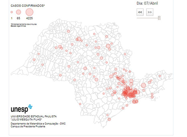 Divulgação - Estudo da Unesp aponta cidades no interior de SP com maior risco de difusão da Covid-19