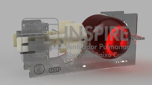 Divulgação - Engenheiros da USP desenvolveram o 'Inspire', ventilador pulmonar para uso em emergências, que pode ser produzido em até duas horas e 15 vezes mais barato Divulgação - Engenheiros da USP desenvolveram o 'Inspire', ventilador pulmonar para uso em emergências, que pode ser produzido em até duas horas e 15 vezes mais barato