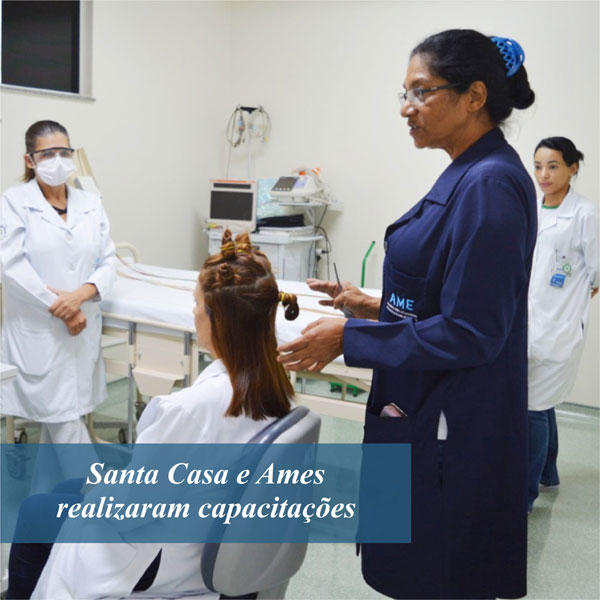 divulgação - Santa Casa e Ames realizaram capacitações (foto registrada antes do protocolo de uso obrigatório de máscaras)