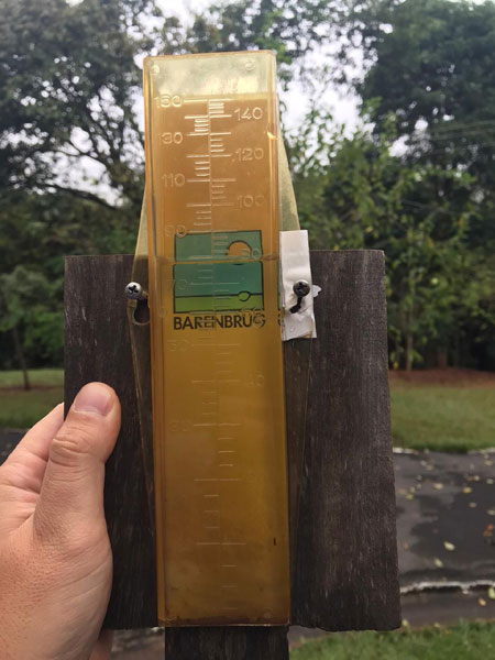 divulgação - Pluviômetro instalado no Parque Buracão registrou 80 mm de precipitação divulgação - Pluviômetro instalado no Parque Buracão registrou 80 mm de precipitação