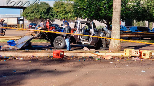 Divulgação - O acidente aconteceu em frente a uma cervejaria da cidade