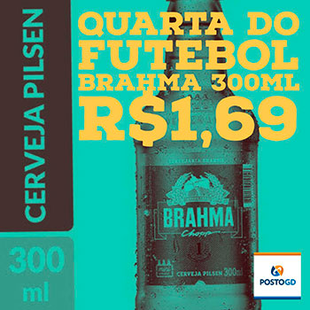 Divulgação - Pit Stop do Posto GD tem super promoção na Brahma 300 ml