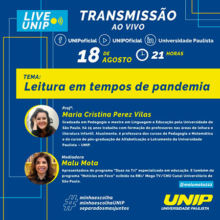 Divulgação - Leitura em tempos de pandemia Divulgação - Leitura em tempos de pandemia
