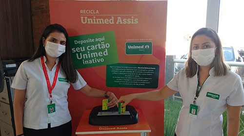 divulgação - Unimed Assis inicia Projeto Recicla para descarte correto dos cartões de plano inativos divulgação - Unimed Assis inicia Projeto Recicla para descarte correto dos cartões de plano inativos