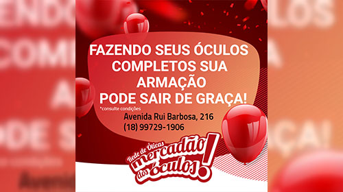 Divulgação - Anúncio da novidade do Mercadão dos Óculos Divulgação - Anúncio da novidade do Mercadão dos Óculos