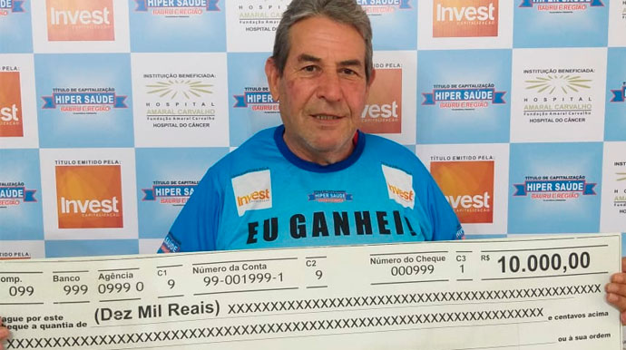 Eraldo Lino dos Santos, ganhador do primeiro sorteio do Hiper Saúde Eraldo Lino dos Santos, ganhador do primeiro sorteio do Hiper Saúde