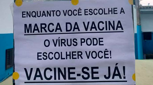 Divulgação - Assisenses são orientados para não escolherem vacina contra COVID