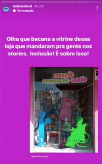Divulgação - O instagram do Teleton compartilhou a imagem nos stories Divulgação - O instagram do Teleton compartilhou a imagem nos stories