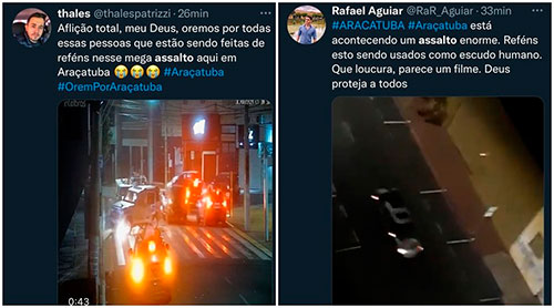 Divulgação - Assalto em Araçatuba (SP) ganhou repercussão nas redes sociais