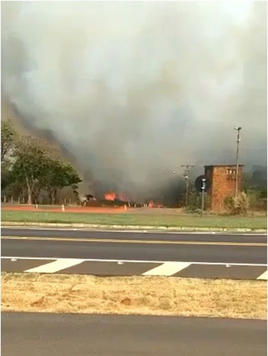 divulgação - Era possível ver as chamas desde a beira da estrada