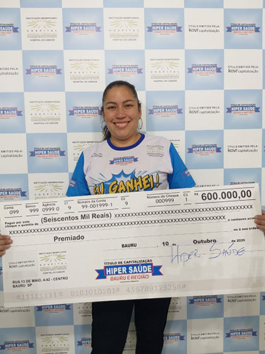 Gisele Alves Valini ganhou sozinha R$ 600 mil Gisele Alves Valini ganhou sozinha R$ 600 mil