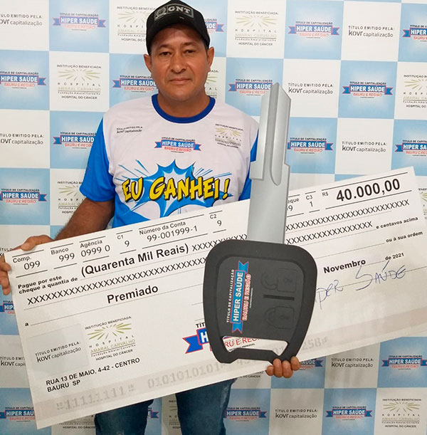 Divulgação - Eduardo Marcos faturou R$40 mil e uma Fiat Toro - Foto: Divulgação Hiper Saúde Divulgação - Eduardo Marcos faturou R$40 mil e uma Fiat Toro - Foto: Divulgação Hiper Saúde