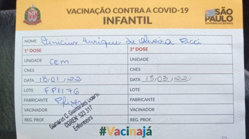 Divulgação - Cartão de vacinação infantil - Foto: Divulgação Divulgação - Cartão de vacinação infantil - Foto: Divulgação