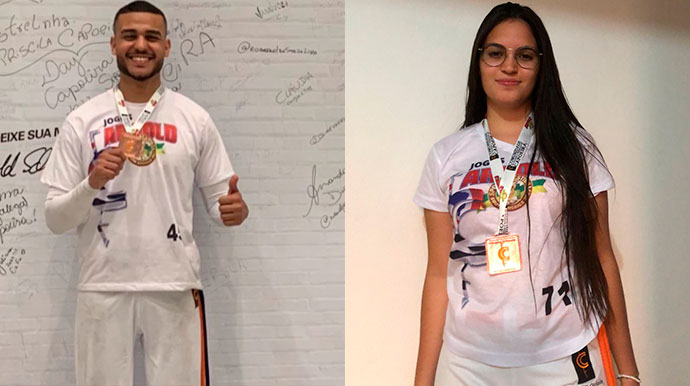 Divulgação - Mateus Da Silva De Oliveira e Yasmin Nália Gomes conquistaram medalhas nos Jogos Arnold - Foto: Divulgação/Comunidade Capoeira Divulgação - Mateus Da Silva De Oliveira e Yasmin Nália Gomes conquistaram medalhas nos Jogos Arnold - Foto: Divulgação/Comunidade Capoeira