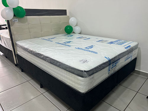 Divulgação - Conjunto 'Cameron Queen Size' com molas ensacadas em até 12x sem juros Divulgação - Conjunto 'Cameron Queen Size' com molas ensacadas em até 12x sem juros
