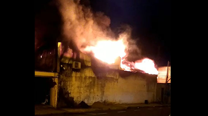 Divulgação - Momento do incêndio - Foto: Divulgação Divulgação - Momento do incêndio - Foto: Divulgação