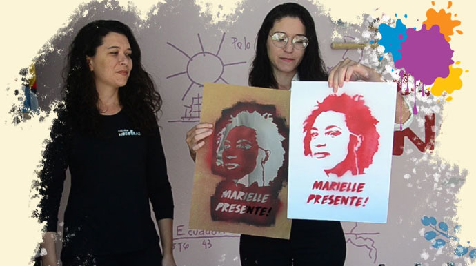 Divulgação - Artistas que desenvolvem a oficina de stencil - Foto: Divulgação