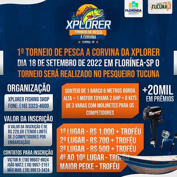 Divulgação - Orientações do evento - Foto: Divulgação Xplorer fishing Divulgação - Orientações do evento - Foto: Divulgação Xplorer fishing