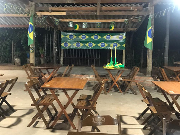 Pesqueiro Paraíso dos Pássaros no clima da Copa para os jogos do Brasil - Foto: Divulgação