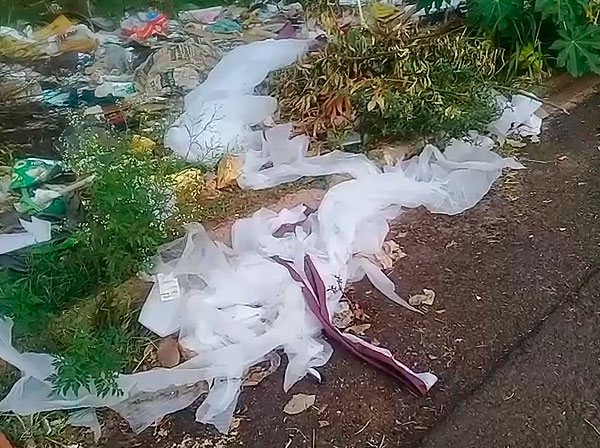 Divulgação - Lixo acumulado em frente a casa de moradora - Foto: Divulgação Divulgação - Lixo acumulado em frente a casa de moradora - Foto: Divulgação