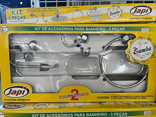 Divulgação - Kit de acessórios para banheiro - Foto: AssisCity Divulgação - Kit de acessórios para banheiro - Foto: AssisCity