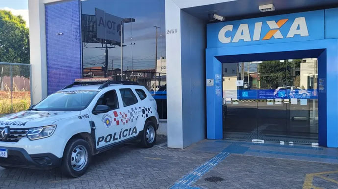 Divulgação - Ao menos três agências da Caixa Econômica Federal (CEF) foram alvos de criminosos em Marília (SP) — Foto: Igor Rosa/TV TEM