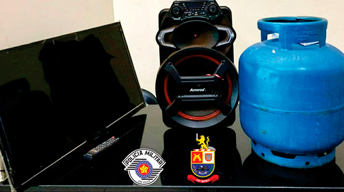 Divulgação/Polícia Militar - Os produtos do furto foram restituídos ao proprietário - Foto: Divulgação/Polícia Militar
