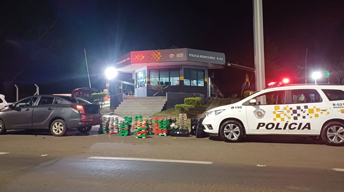 Divulgação - Droga apreendida em Assis - Foto: Polícia Rodoviária