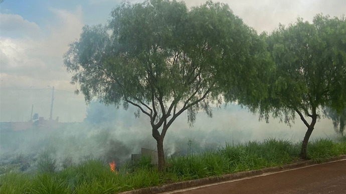 Reprodução - Incêndio é controlado em Cândido Mota após queimada em terreno - Foto: Reprodução